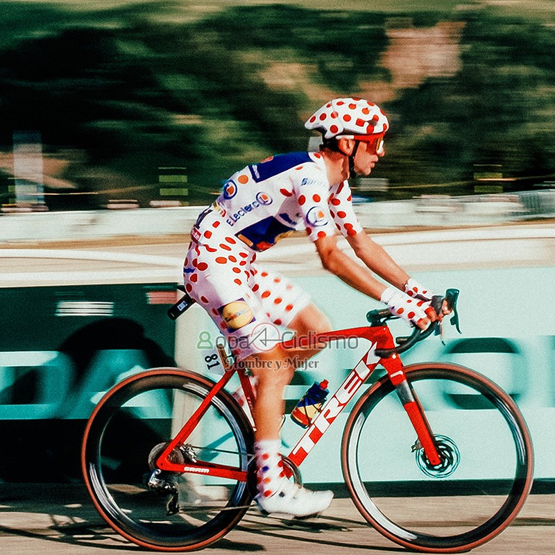 Lidl Trek Ropa Ciclismo Culotte Corto 2023 Hombre Mangas Cortas Blanco Rojo Spot